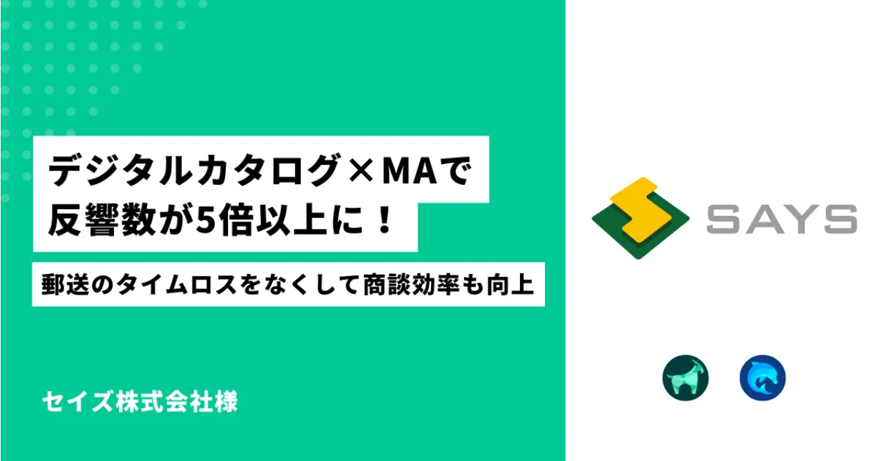 デジタルカタログとMAで反響数が5倍以上に！郵送のタイムロスをなくして商談効率も向上｜セイズ株式会社様